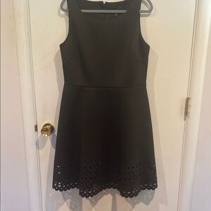 White House Black Market Black Mini Dress with Cutout Hem